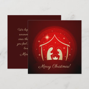 Red Nativity Merry Christmas Holiday Card
