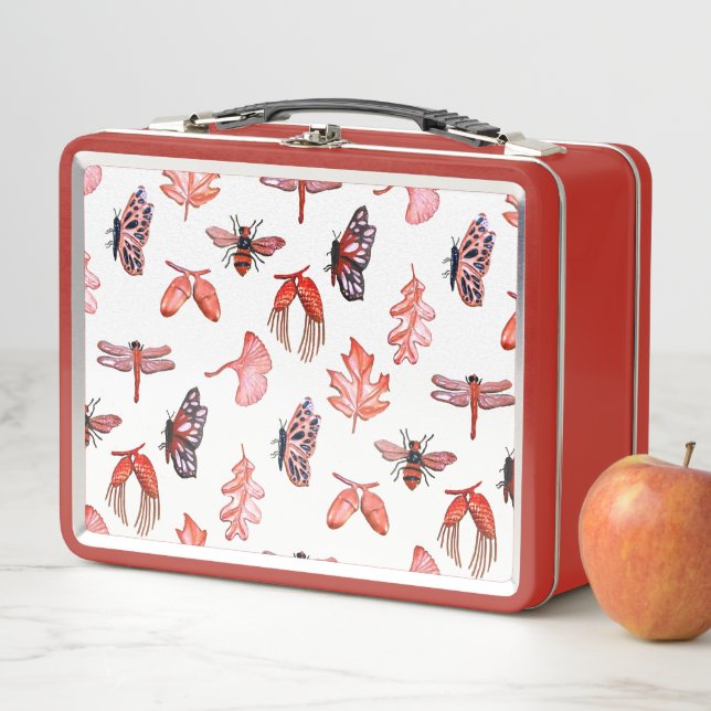Red Nature Print Lunch Box (In Situ)