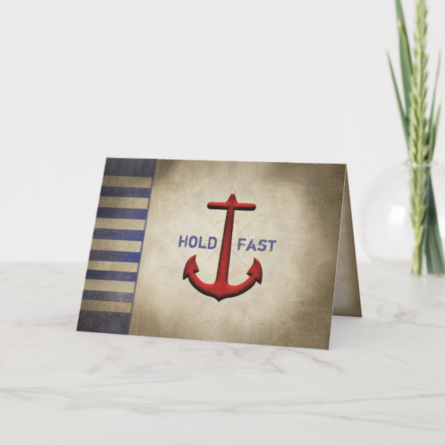 red nautical anchor encouragement card (Front)