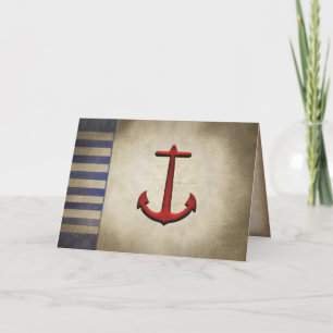 Red nautical anchor thinking of you card