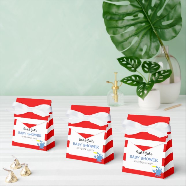 Red Nautical Blue Crab Baby Shower Favour Box (Multiple)