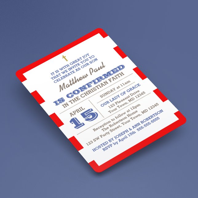 Red Nautical  Confirmation Invitation (Creator Uploaded)