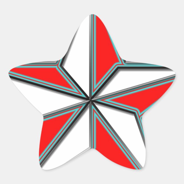 Red Nautical Star Sticker (Front)