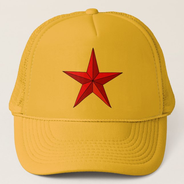 Red Nautical Star Trucker Hat (Front)