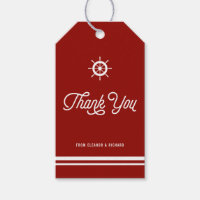 Red Nautical Thank You Script with Helm