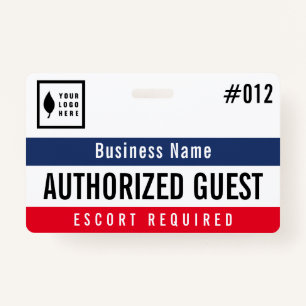 Red Navy Authorized Guest Add Your Logo ID Badge