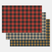 Red Navy Beige Mustard Buffalo Plaid Festive Check