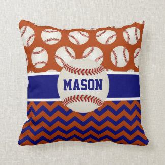 Red Navy Blue Baseball Cushion