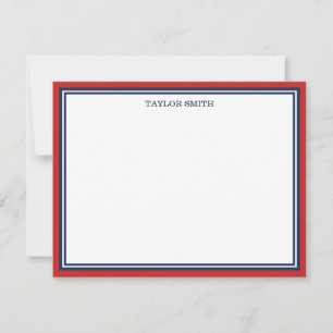 Red & Navy Blue Borders Add Your Name Card