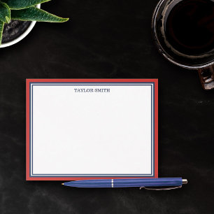 Red & Navy Blue Borders Add Your Name Card