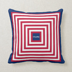 Red Navy Boy's Room Square Pillow
