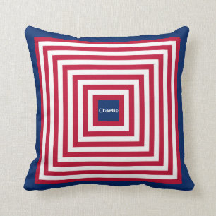 Red Navy Boy's Room Square Pillow