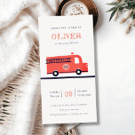 Red Navy Fire Truck Engine Any Age Birthday Invite<br><div class="desc">If you need any further customisation please feel free to message me on yellowfebstudio@gmail.com.</div>