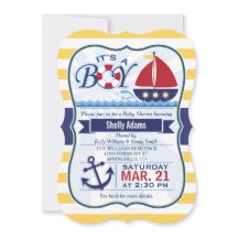 Red, Navy, & Yellow Nautical Sailboat Baby Shower