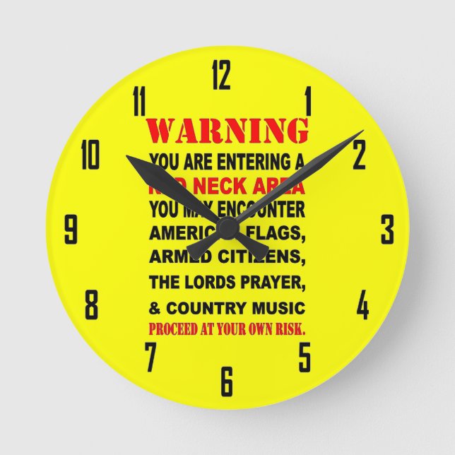 RED NECK AREA ROUND CLOCK (Front)