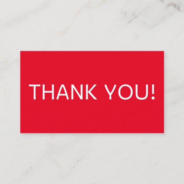 Red Neo-Generic II Thank You Business Card (Front)