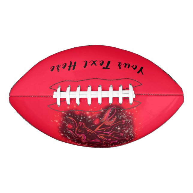 Red Neon Bull Running At Starry Night -Custom Text American Football (Front)