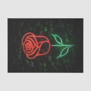 Red Neon Light Glowing Rose Ivy Birthday Party Tissue Paper