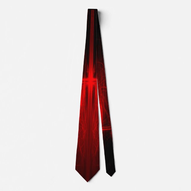 Red Neon Men's Dress Necktie (Front)