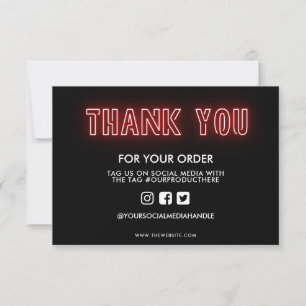 Red Neon Sign Thank you Media Insert