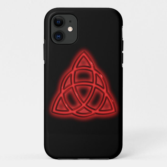 Red Neon Triquetra Case-Mate iPhone Case (Back)