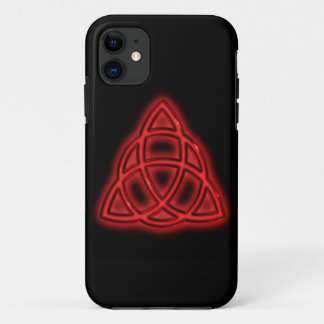 Red Neon Triquetra iPhone 11 Case