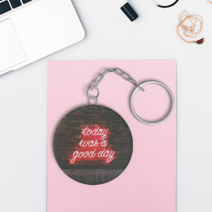 Red neone signage keychain