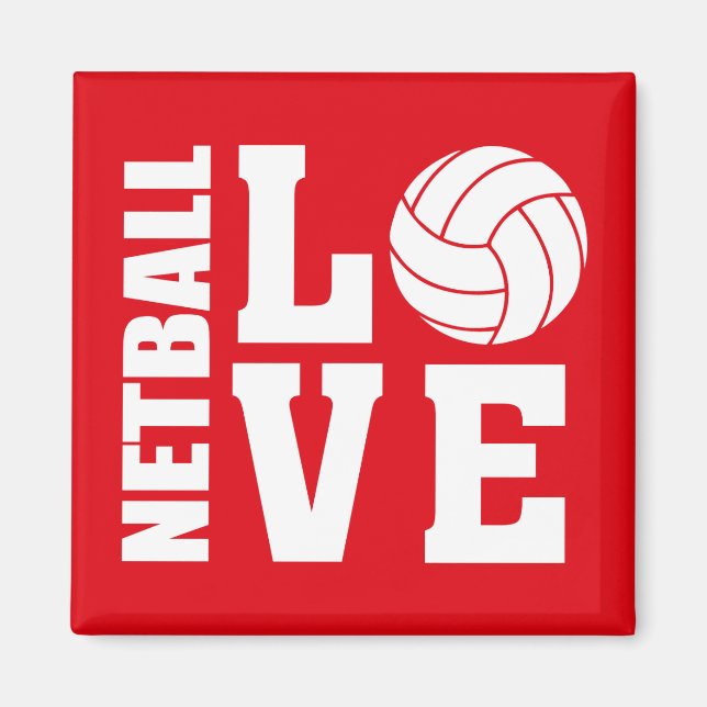 Red Netball Love Magnet (Front)
