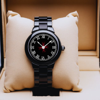 Red Neuron Watch – Scientific Brain Art 