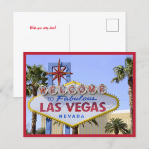 Red Nevada Welcome Sign Las Vegas postcard
