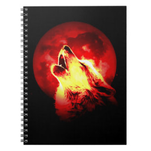 Red Night & Howling Wolf Portrait Notebook