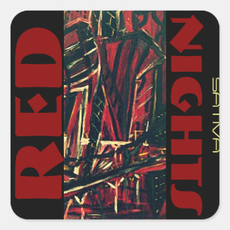RED NIGHTS SATIVA SQUARE STICKER