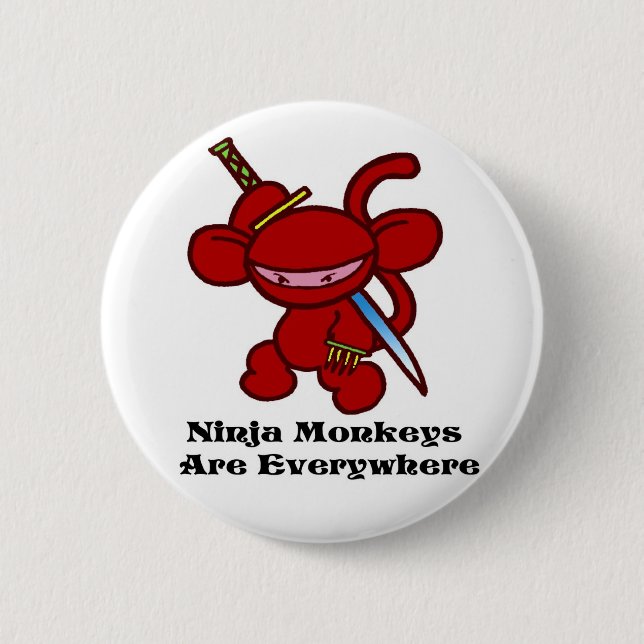 Red Ninja Claw 6 Cm Round Badge (Front)