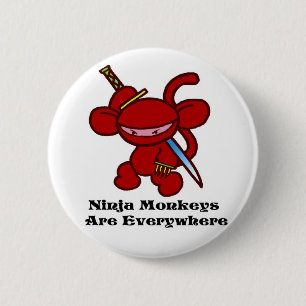 Red Ninja Claw 6 Cm Round Badge