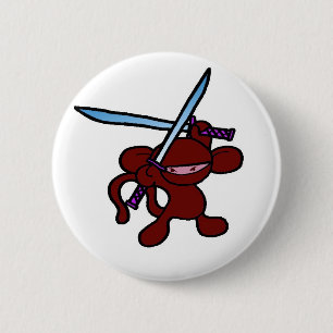 Red Ninja Overhead-No Words 6 Cm Round Badge