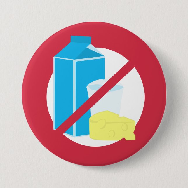 Red No Dairy Allergy Alert Kids 7.5 Cm Round Badge (Front)