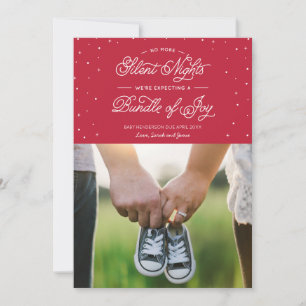 Red "No More Silent Nights" Holiday Photo Card