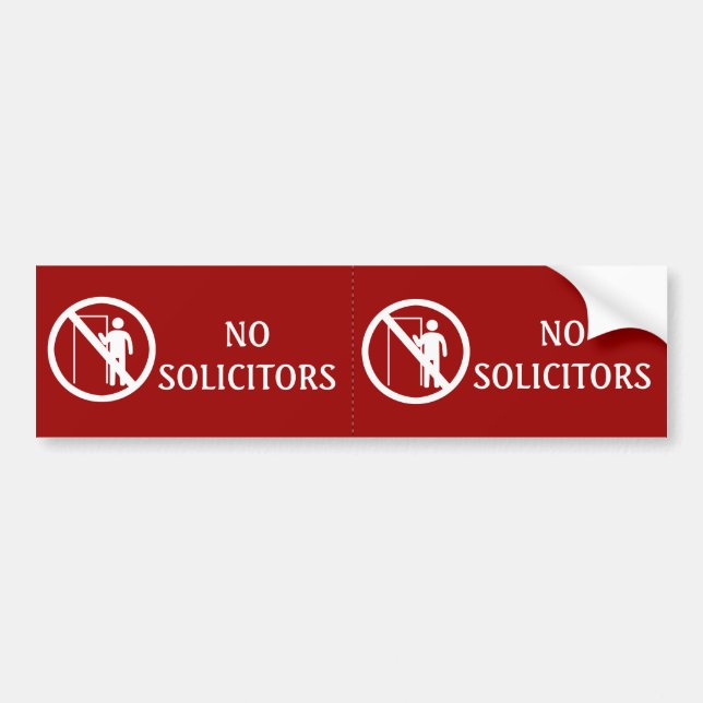 Red No Solicitors Stickers, Weatherproof Bumper Sticker (Front)