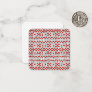 RED NORDIC KNIT 2.5" Square Flat Note Card