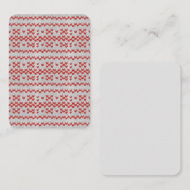 RED NORDIC KNIT 3.5x2.5 Flat Card / Vertical (Front/Back)