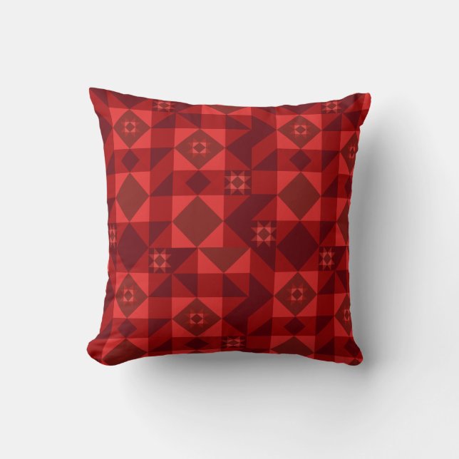 Red Nordic Star Christmas Bright Cushion (Front)