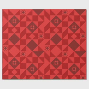 Red Nordic Star Christmas Bright Wrapping Paper