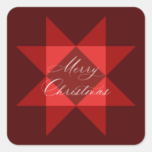 Red Nordic Star Christmas  Square Sticker