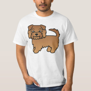 Red Norfolk Terrier Cartoon Dog Illustration T-Shirt