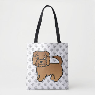 Red Norfolk Terrier Cartoon Dog & Paws Tote Bag
