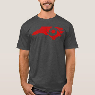 Red North Carolina Eye of the Hurricane Baseballee T-Shirt