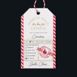 Red North Pole Express Special Delivery Gift Tags<br><div class="desc">These North Pole Express themed Christmas gift tags are the perfect way to add a little extra Christmas magic to your wrapping. The tags can be personalised with your child's name and a preferred method of delivery. All of the text is editable and can be customised to suit your needs....</div>