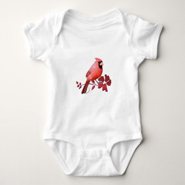 Red Northern Cardinal Baby Bodysuit (Front)