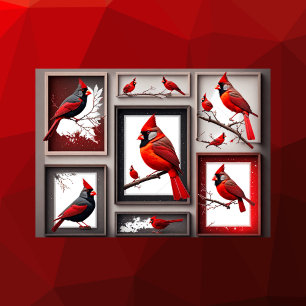 Red Northern Cardinal Bird Postcard
