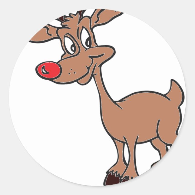 Red Nose Classic Round Sticker (Front)